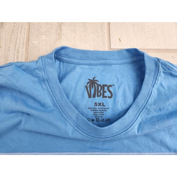 VIBES Los Angeles Men's 5XL California Culture Graphic T-Shirt Blue 100% Cotton - Picture 3 of 6